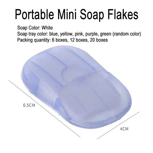 Vista 2 de XXYXXY 20 cajas (400 hojas) portátil desechable de viaje jabón de mano hoja de papel lavado a mano hoja de jabón de papel de baño (color al azar)