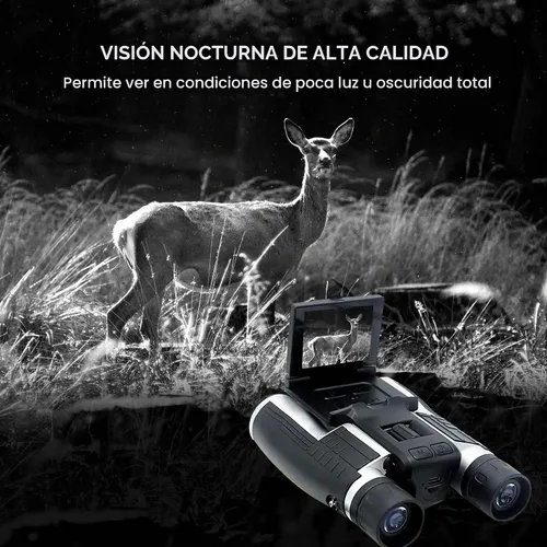 Vista 5 de thunderb Binoculares digitales con cámara y grabación de video de 12 x 32 pulgadas, videocámara para cámaras de observación de aves, binoculares