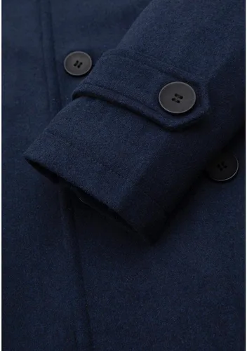 Vista 7 de Lisskolo Abrigo de lana para hombre, mezcla de lana, doble botonadura, cuello con muescas, abrigo de lana cálido, chaquetas de invierno