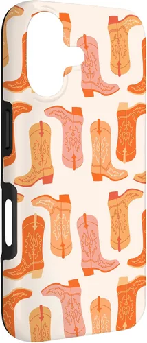 Vista 3 de Cowboy Boot Illustration Preppy Western in Orange Case for iPhone 17