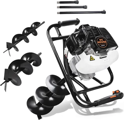 Vista 11 de DC HOUSE 52cc 1800W Gas Powered Earth Auger EPA Certified Post Hole Digger, with 2 Drill Bits 6" 10", Mixing Ratio 30:1, for Fence, Farmland and