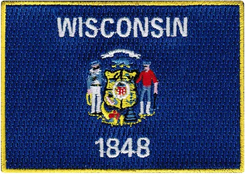 Vista 48 de Parche Bordado de la Bandera del Estado de Minnesota, Emblema MN, Planchado, Versión 2024