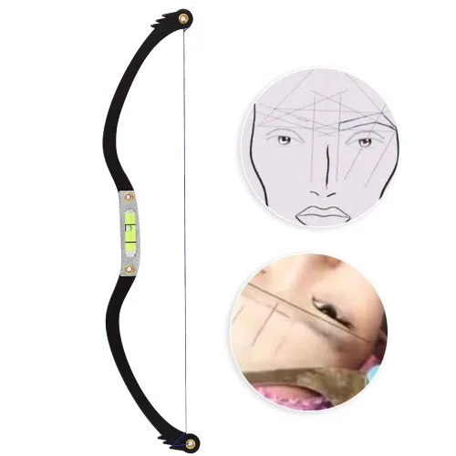 Vista 6 de Regla de marcador de línea, línea de cejas Kit de maquillaje de cejas Maquillaje de cejas Hilo de ojos Lechón de esponja [Negro]
