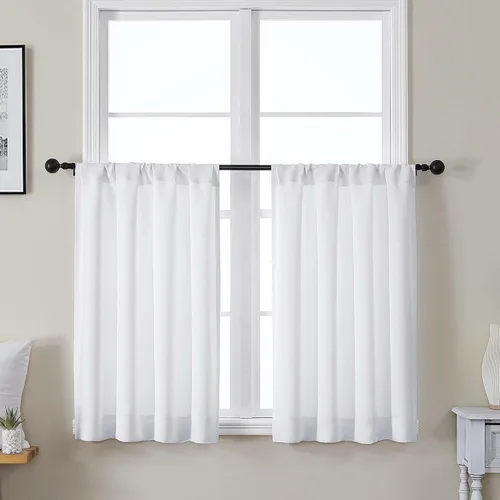 Vista 17 de Gwine Cortinas opacas para dormitorio, 54 pulgadas de largo, paneles de cortina de ventana con aislamiento térmico y reducción de ruido, cortinas