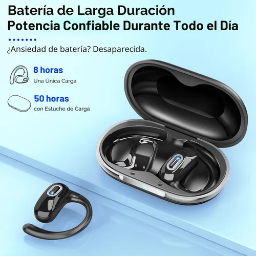 Vista 2 de Auriculares abiertos para los oídos, auriculares inalámbricos Bluetooth 5.4 Negro