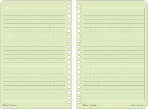 Vista 2 de Rite in the Rain Kit de cuaderno espiral lateral resistente a la intemperie: Funda de tela CORDURA® color canela, 4.625" x 7" Cuaderno verde