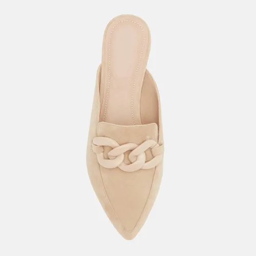 Vista 4 de Juliet Holy Mocasines planos para mujer, con puntera puntiaguda, sin espalda, sin cordones, con cadena de metal