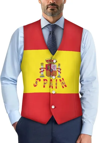 Vista 29 de TODIYADDU Chaleco de cuello en V para hombre, chaquetas de traje sin mangas Maple Leaf