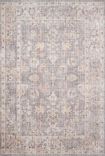 Vista 2 de Loloi Skye Collection SKY-01 - Alfombra de pasillo color gris/albaricoque, 2'-6" x 10'-0