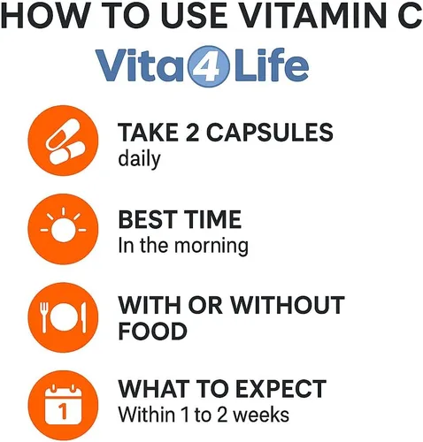 Vista 6 de Vitamina C - Fórmula completa para estimular el sistema inmunológico 120 cápsulas