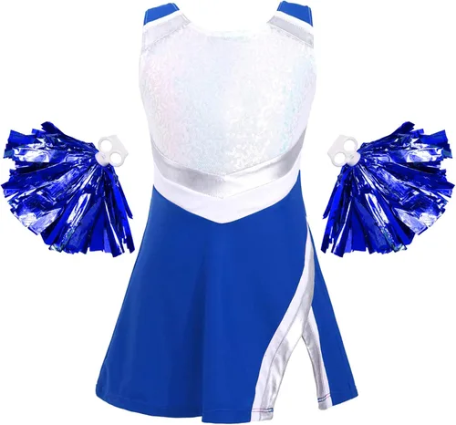 Vista 3 de Conjunto de 3 piezas sin mangas para niñas y niñas, uniforme de equipo con pantalones cortos de atletismo, bolas de flores