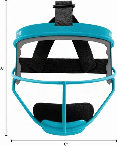Vista 8 de RIP-IT Máscara facial de sóftbol de defensa original Máscara protectora ligera de campo de sóftbol Aguamarina