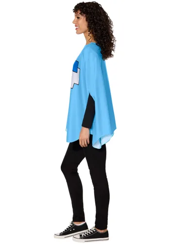 Vista 3 de Disfraz de Poncho Adulto Inky de PAC-MAN Multicolor