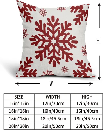 Vista 93 de Fundas de almohada decorativas de Navidad negras 40x40 cm con copos de nieve blancos de Navidad, juego de 2, temática rústica de invierno