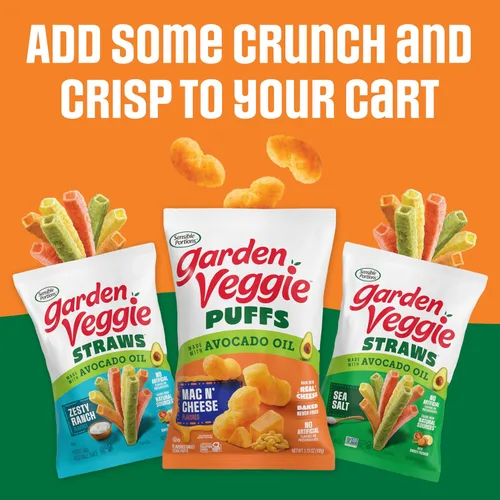 Vista 10 de Sensible Portions Garden Veggie Puffs, hecho con aceite de aguacate, aperitivo sin gluten, aperitivos para niños y familias, sabor rancho de eneldo