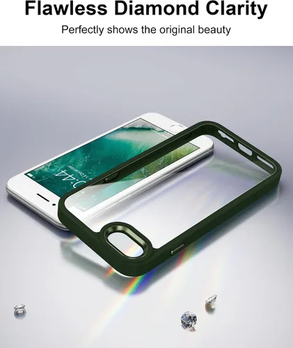 Vista 406 de HOOMIL Funda para iPhone 7 Plus/iPhone 8 Plus de 5.5 Pulgadas, sin amarillamiento, protección contra caídas, cubierta trasera dura transparente