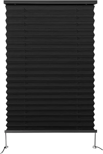 Vista 16 de Dulepax Persianas plisadas, 14 pulgadas de ancho x 24 pulgadas de largo, color negro, para caravana, remolques de viaje, ventana de autocaravana