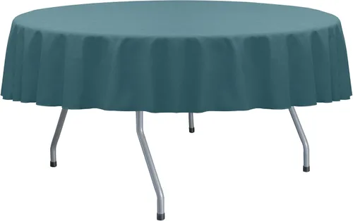 Vista 32 de Ultimate Textile Cotton-Feel - Mantel redondo de comedor fino de 72 pulgadas, color verde militar