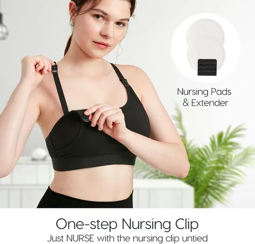 Vista 2 de Lupantte Brasier de bombeo manos libres para mujer, paquete de 2, cómodo brasier de extracción de leche con almohadillas, brasier de lactancia
