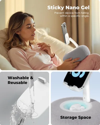 Vista 5 de Viozon Soporte para teléfono para cama, mini soporte para Kindle con forma de almohada, compatible con Kindle/teléfono de 3.5-7" con cuenco pequeño