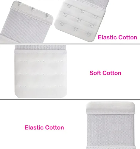Vista 3 de LeonHien Extensor de brasier para mujer, 2 ganchos, 3 ganchos, 4 ganchos, elástico, suave y cómodo, extensión de correa de brasier