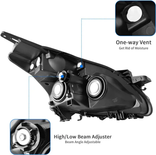 Vista 3 de DWVO - Conjunto de faros delanteros compatible con Altima 2010 2011 2012/10 11 12 Sedán 4 puertas, carcasa cromada, reflector ámbar Reflector