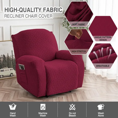 Vista 229 de Gennia Funda Impermeable para Silla Reclinable, Fundas Elásticas para Sofá Reclinable con Bolsillos, Fundas Lavables para Silla Reclinable Lazy Boy