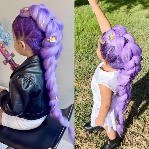 Vista 169 de Cabello trenzado para niños preestirado de 16 pulgadas, color negro para niños, trenzas sin nudos