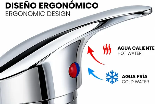 Vista 4 de Salon Shampoo Bowl Faucet Chrome, 1/2" NPT, 19.68" manguera, caliente