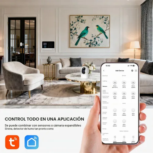 Vista 3 de Sistemas de alarma para el hogar LWOHSI con sensores de puerta y movimiento