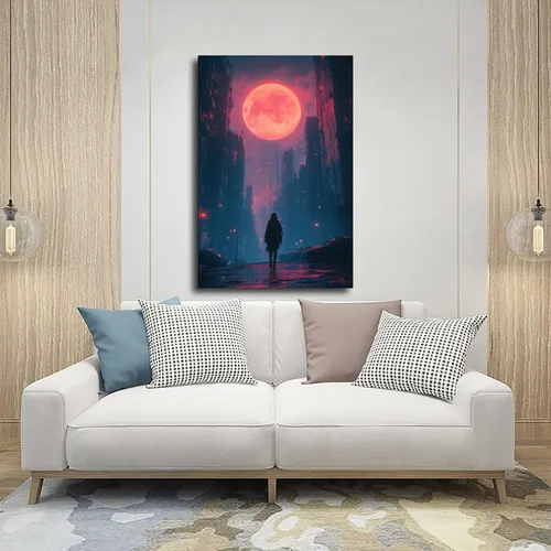 Vista 5 de Digital Dreamscape Poster – Synthwave Cyber Art Print – Aesthetic Wall Decor for Gamers & Creators Canvas Poster Wall Art Decor Print Picture