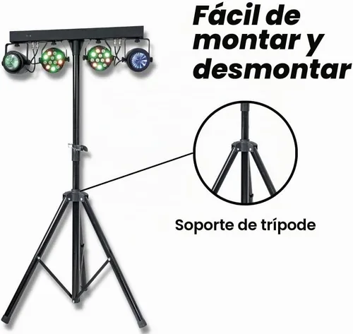 Vista 2 de MUSYSIC Kit de espectáculo de luz LED, paquete de iluminación de brillo de escenario con soporte de luz, barra LED y brillo de fiesta, soporte