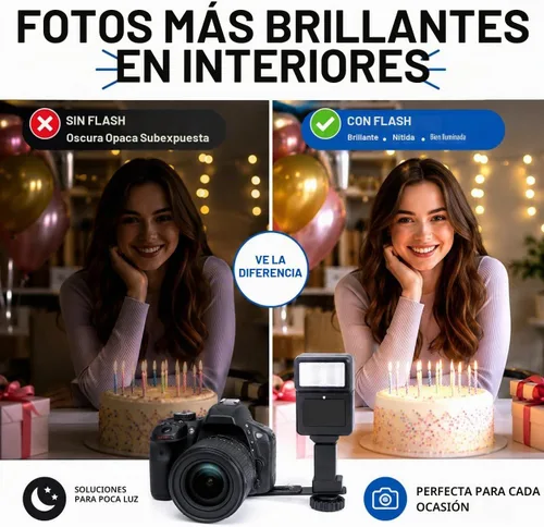 Vista 11 de Tronixpro Flash de cámara digital con soporte de zapata para cámaras y videocámaras Sony, Nikon, Canon, Pentax, Olympus y más