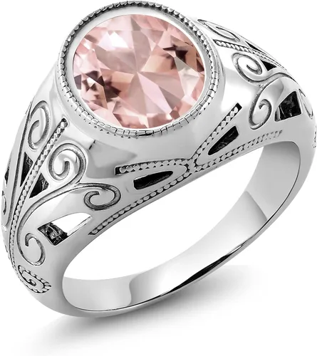 Vista 19 de Gem Stone King Anillo de piedra natal ovalada para hombre 925 plata esterlina Oval 12X10MM Disponible en tallas 7, 8, 9, 10, 11, 12, 13 Púrpura