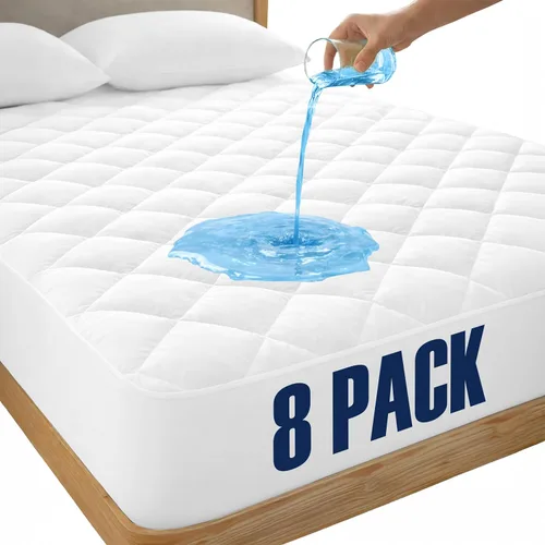 Vista 25 de LUX Décor Protector de Colchón Twin - Cubrecolchón Acolchado Elástico Ajustable Protector Hasta 16 Pulgadas de Profundidad - Cubrecolchón Suave