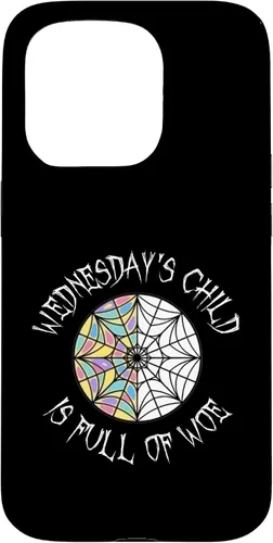 Vista 14 de Wednesday's Child Full of Woe - Carcasa redonda para iPhone 16