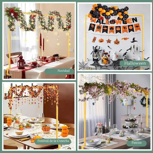 Vista 8 de WellSign Soporte de Barra sobre la Mesa con Abrazaderas 31"-110" de Largo, 31"-64" de Alto, Altura Ajustable, Barra Decorativa Colgante de Metal