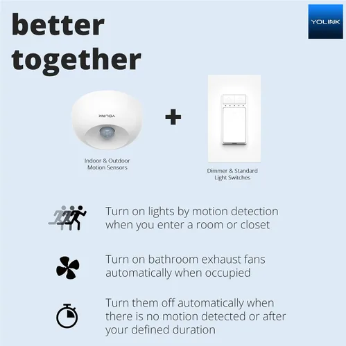 Vista 6 de YoLink LoRa - Sensores de movimiento inteligentes de rango inalámbrico de 1/4, detector de movimiento para interiores, Alexa, IFTTT, asistente