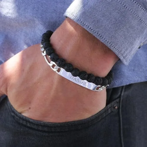 Vista 7 de MyNameNecklace Pulsera de identificación Amigo personalizada con inscripciones personalizadas, regalo de joyería para hombres, él, nombres