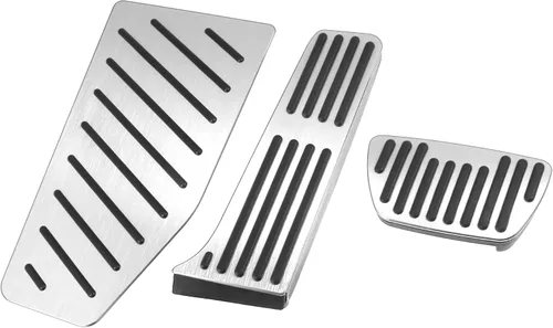 Vista 8 de Juego de 3 fundas para pedal de freno de acelerador de gas de automóvil, compatible con Toyota RAV4 2019-2021, aleación de aluminio antideslizante