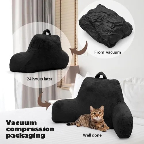 Vista 5 de Almohada de lectura para sentarse en la cama para adultos, almohada de lectura estándar con espuma viscoelástica, almohada de respaldo para cama