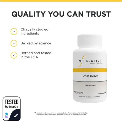 Vista 6 de Integrative Therapeutics L-teanina - L-teanina para apoyar un estado relajado* - Respuesta saludable al estrés* - Suplemento de aminoácidos vegano