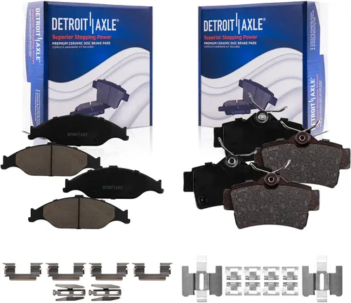 Vista 65 de Detroit Axle - Pastillas de Freno Delantero para Nissan Altima Maxima Sentra 350Z Cube Juke Versa INFINITI G35 I30 I35 Suzuki SX4 Crossover