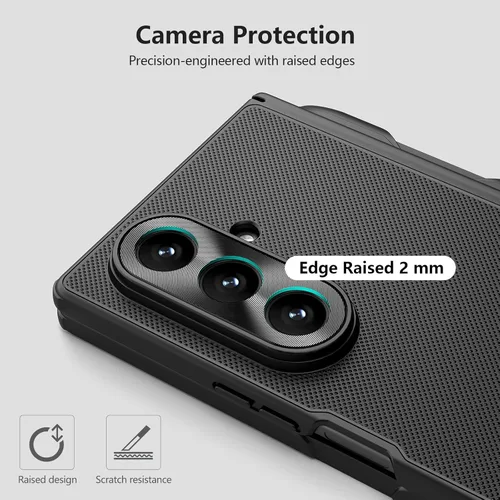 Vista 8 de Nillkin Funda para Samsung Galaxy Z Fold 7 con soporte para S Pen (compatible con MagSafe), protección de bisagra, protector de pantalla HD, textura