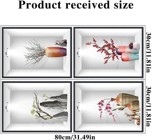 Vista 6 de Calcomanías de pared 3D para florero, flores de simulación, calcomanías de pared extraíbles para decoración del hogar, sala de estar, oficina