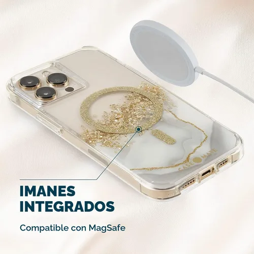 Vista 6 de Case-Mate - Karat Marble - Funda MAGSAFE para iPhone 13 Pro Max - Compatible con accesorios MAGSAFE y carga - Protección contra caídas de 10 pies