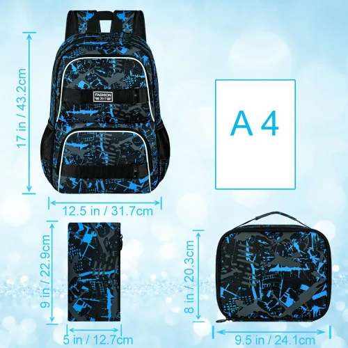 Vista 4 de Mochila para laptop, 16 pulgadas, bolsa escolar y bolsa de almuerzo, mochilas resistentes al agua para adolescentes, niñas, mujeres, estudiantes