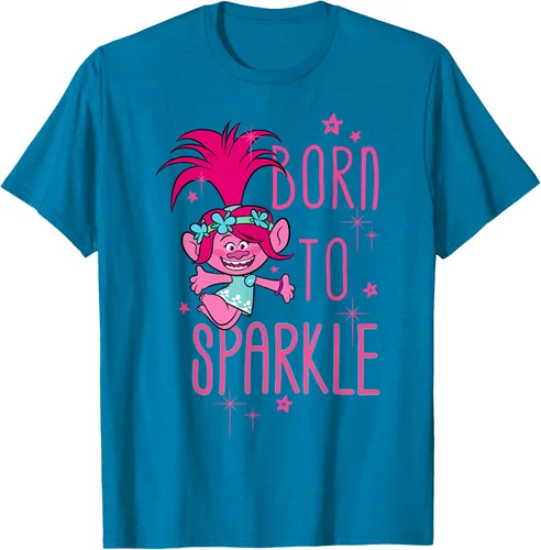 Vista 10 de DreamWorks Trolls Camiseta Born to Sparkle Negro