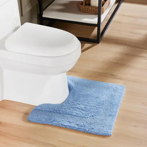 Vista 612 de Better Trends - Juego de 2 alfombras de baño 100% algodón, extra suaves, con borlas, de 17" x 24", alfombra de baño superabsorbente y reversible