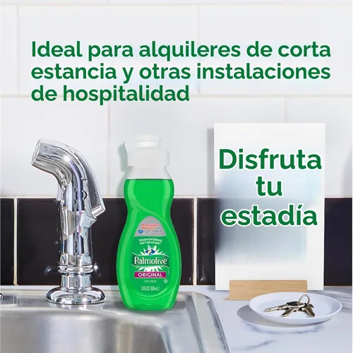 Vista 2 de Palmolive Jabón líquido para lavar platos, jabón de viaje, aroma original, verde, botella de 3 onzas líquidas (caja de 72) - Total de 216 onzas